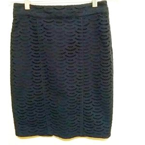 Ann Taylor Navy Blue Pencil Skirt